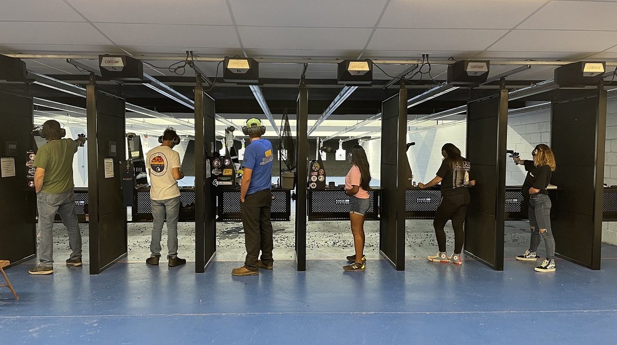 Shooters on Indoor Pistol Range